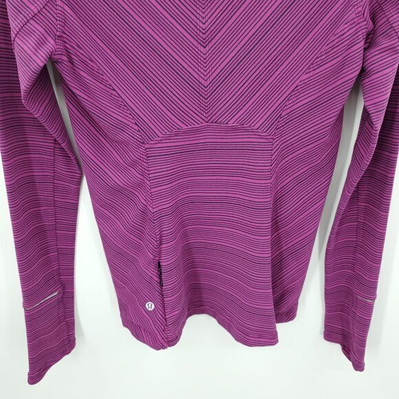 Lululemon Kanto Catch Me Long Sleeve 4 Stripe Regal Plum Naval Blue - Picture 14 of 15